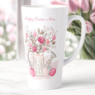 Watercolor Spring flowers Easter Personalized Latte Mug