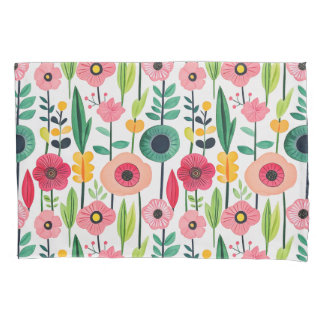 Watercolor Spring Flowers Elegant Pillowcase