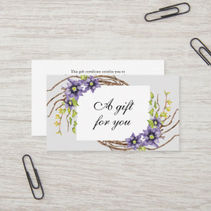 Watercolor spring flowers gift card