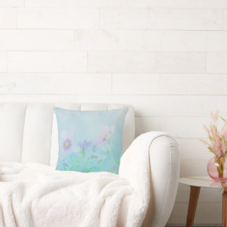 Watercolor Spring Flowers | Pastel Floral Cushion