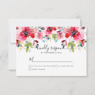 Watercolor Spring Flowers RSVP Announcement