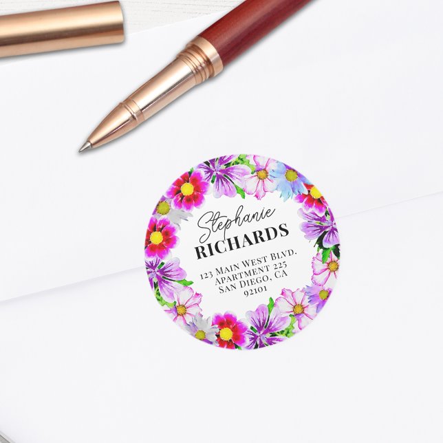 Watercolor Spring Garden Flowers Envelope Seal (Creator Uploaded)