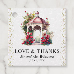 Watercolor Spring Garden Gazebo Wedding Favour Tags