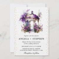 Watercolor Spring Garden Gazebo Wedding