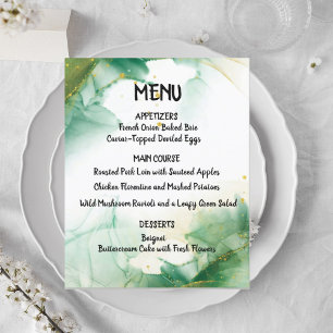 Watercolor Spring Green Menu