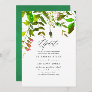 Watercolor Spring Greenery Wedding Update Invitation