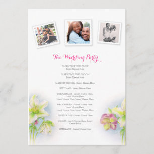Watercolor spring hellebores wedding program programme