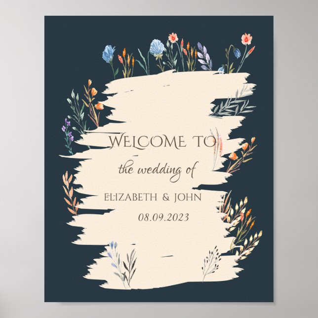 Watercolor Spring Wildflower Meadow Poster (Front)