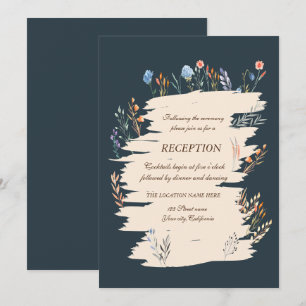 Watercolor Spring Wildflower Meadow Reception Invitation