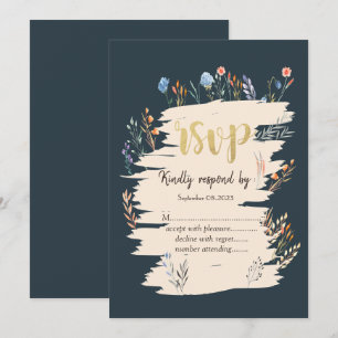 Watercolor Spring Wildflower Meadow RSVP Invitation