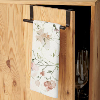 Watercolor Spring Wildflowers  Tea Towel