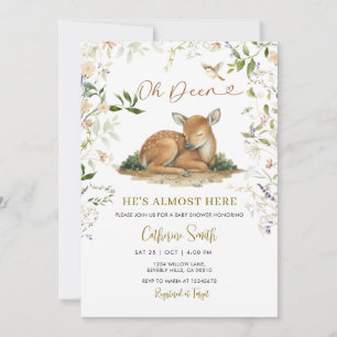 Watercolor Spring Woodland Deer Animal Invitation