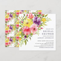 Watercolor Springtime Floral Bridal Shower Invita