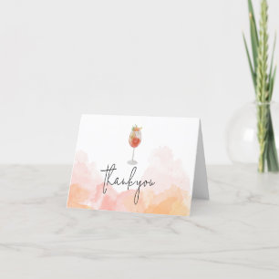 Watercolor Spritz Orange That's Amore Thank You  Card