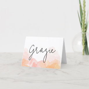 Watercolor Spritz Orange That's Amore Thank You Card