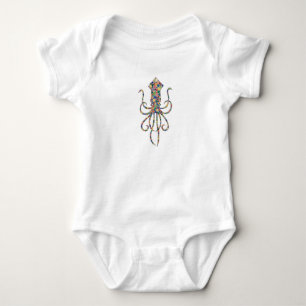 Watercolor Squid Baby Bodysuit