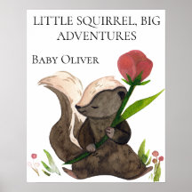 Watercolor Squirrel Nursery Instant Download