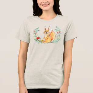 Watercolor Squirrel Tri-Blend Shirt
