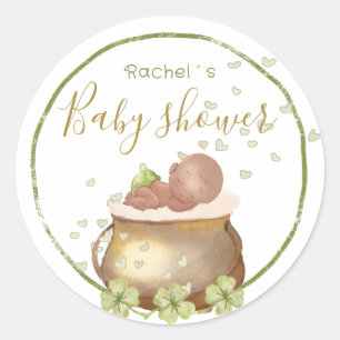 watercolor st patrick baby shower classic round st sticker