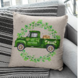 Watercolor St. Patrick's Day Green Truck Clover  Cushion<br><div class="desc">This design may be personalised in the area provided by changing the photo and/or text. Or it can be customised by clicking Personalise this Template and then choosing the click to customise further option and delete or change the colour of the background, add text, change the text colour or style,...</div>