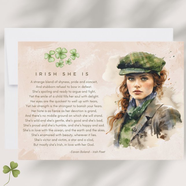 Watercolor St. Patrick's Day Irish Poem Holiday Card (Creator Uploaded)