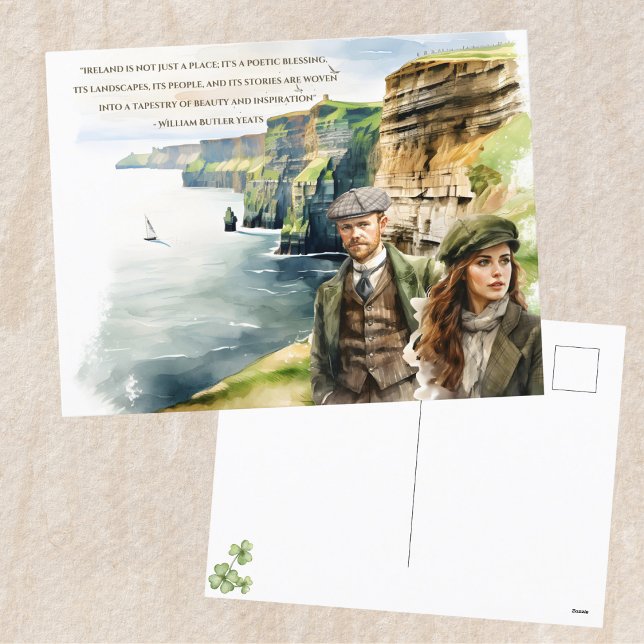 Watercolor St. Patrick's Day Irish Quote Yeats Holiday Postcard (Creator Uploaded)