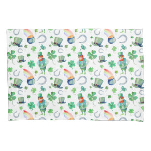 Watercolor St. Patrick's Day Pattern Pillowcase