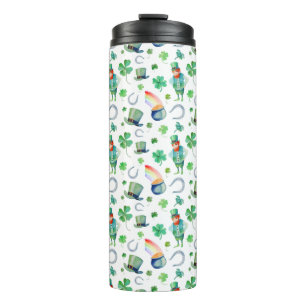 Watercolor St. Patrick's Day Pattern Thermal Tumbler