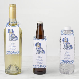 Watercolor Staffordshire Dogs Bottle Tag