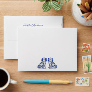 Watercolor Staffordshire Dogs Personalised Envelope