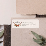 watercolor stag floral terracotta modern elegant<br><div class="desc">Modern elegant traditional rustic stag floral script modern beautiful Christmas holiday decor favour return address label. Part of a natural,  terracotta,  black and sage green elegant collection.</div>