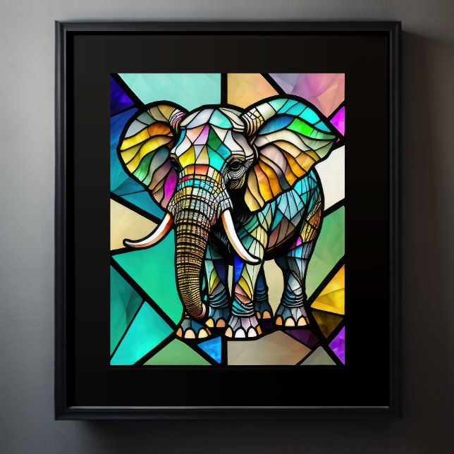Watercolor Stained Glass Elephant Poster (Creator Uploaded)