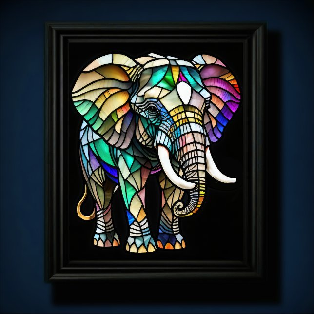 Watercolor Stained Glass Elephant Poster (Creator Uploaded)