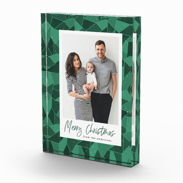 Watercolor Stained Glass Holiday Photo Block (Right)