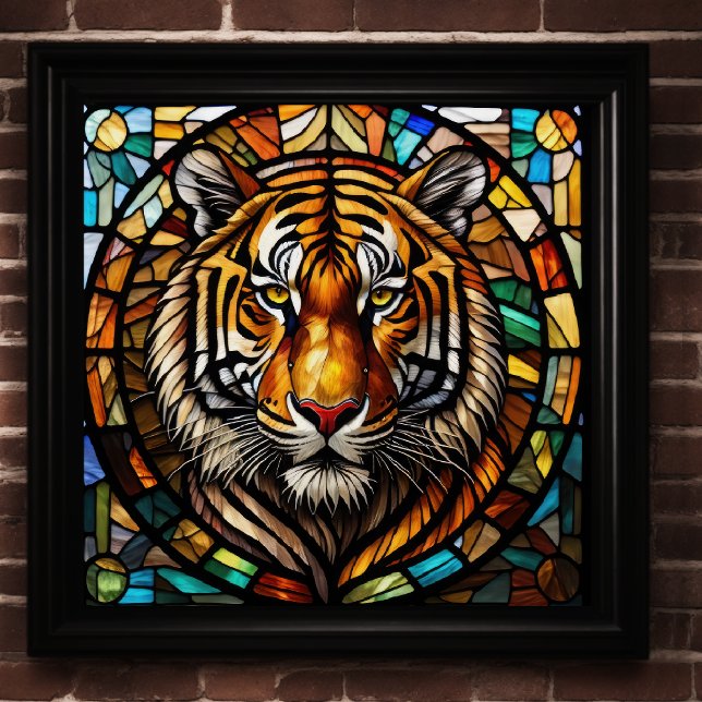 Watercolor Stained Glass Style Tiger Poster (Creator Uploaded)