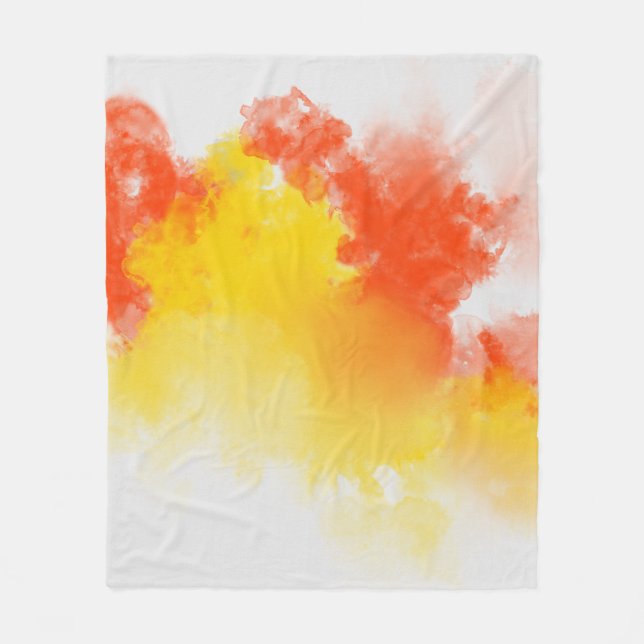 Watercolor stains paints summary fleece blanket (Front)