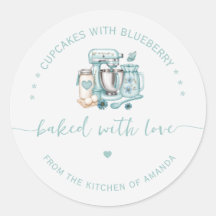 Watercolor stand mixer Baked with love Bakery