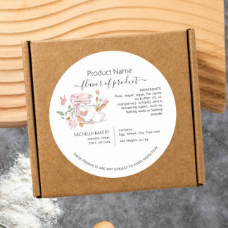 Watercolor stand mixer cottage law label