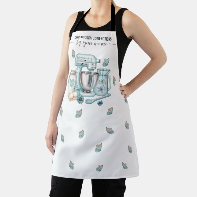 Watercolor Stand mixer Floral Bakery Apron (Insitu)