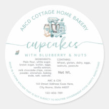 Watercolor Stand mixer Label Cottage law Label