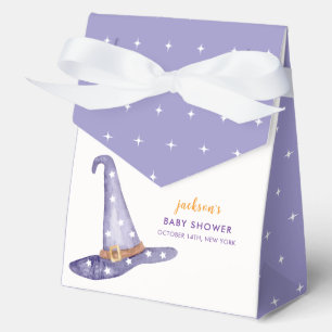 Watercolor Star Little Boo Witch Hat Baby Shower Favour Box