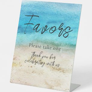 Watercolor Starfish Beach Wedding Favours Sign