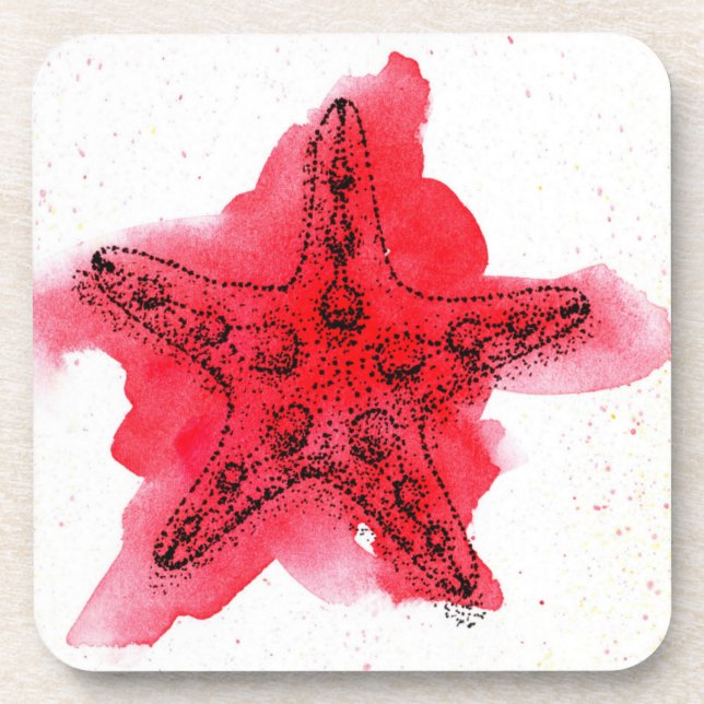 Watercolor Starfish Coaster (Front)