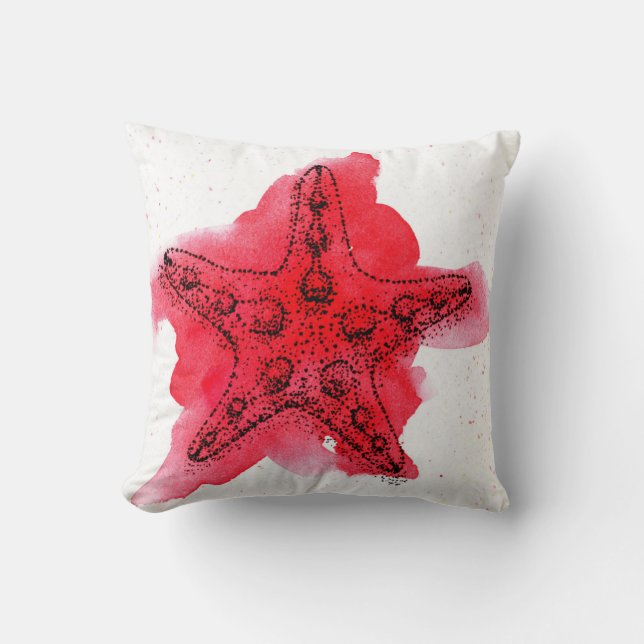 Watercolor Starfish Cushion (Front)