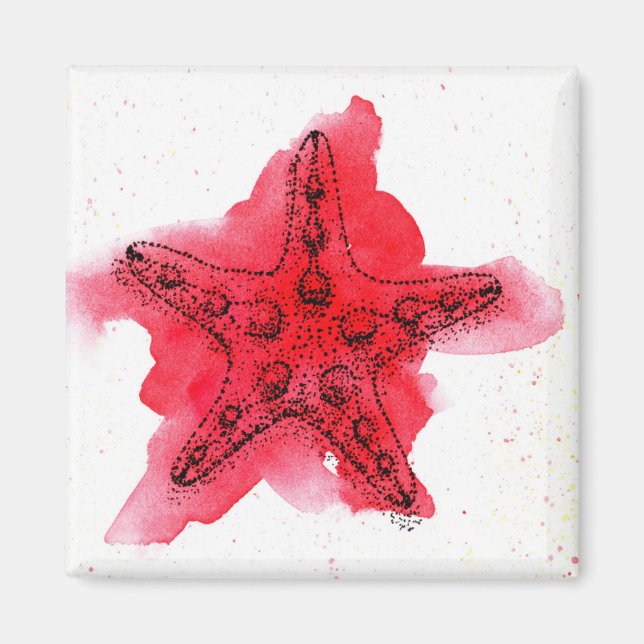 Watercolor Starfish Magnet (Front)