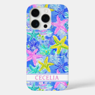 Watercolor Starfish Monogrammed iPhone 16 Pro Case