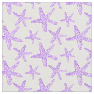 Watercolor Starfish Purple Pattern Fabric