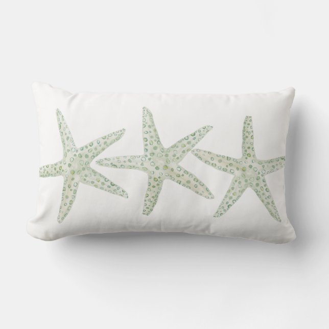 Watercolor Starfish Trio Lumbar Cushion (Front)