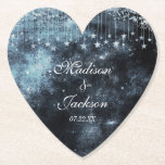 Watercolor Starry Night Celestial Wedding Monogram Paper Coaster<br><div class="desc">Watercolor Starry Night Celestial Watercolor Wedding Monogram Coasters With trendy brush script font! ~ Check my shop to see the entire wedding suite for this design!</div>