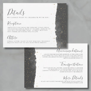 Watercolor Starry Night Details Celestial Wedding Enclosure Card
